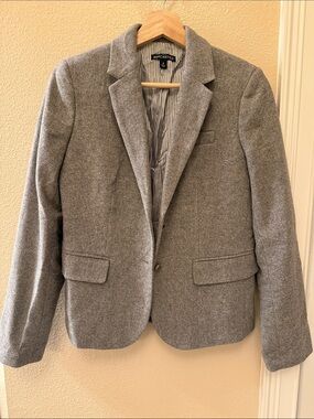 J. Crew Heather Gray Tailored Wool-Blend Blazer